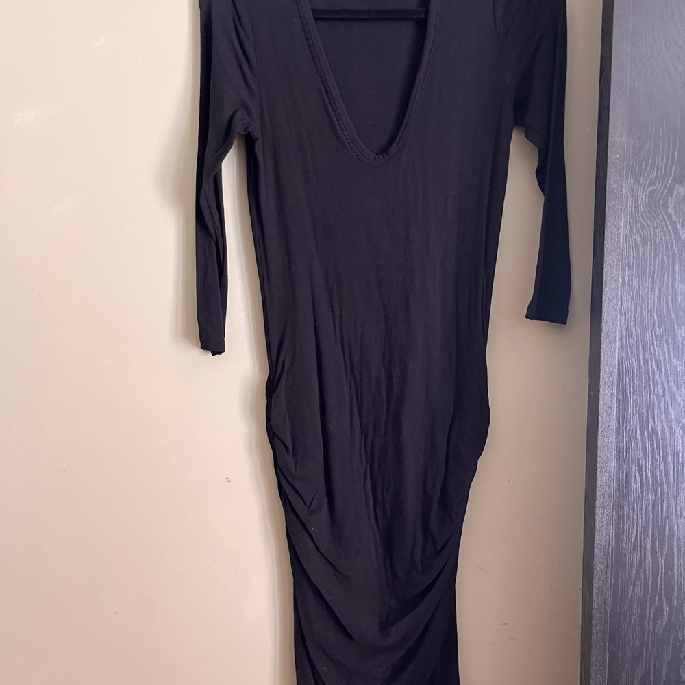 James Perse Black Long Sleeve Dress